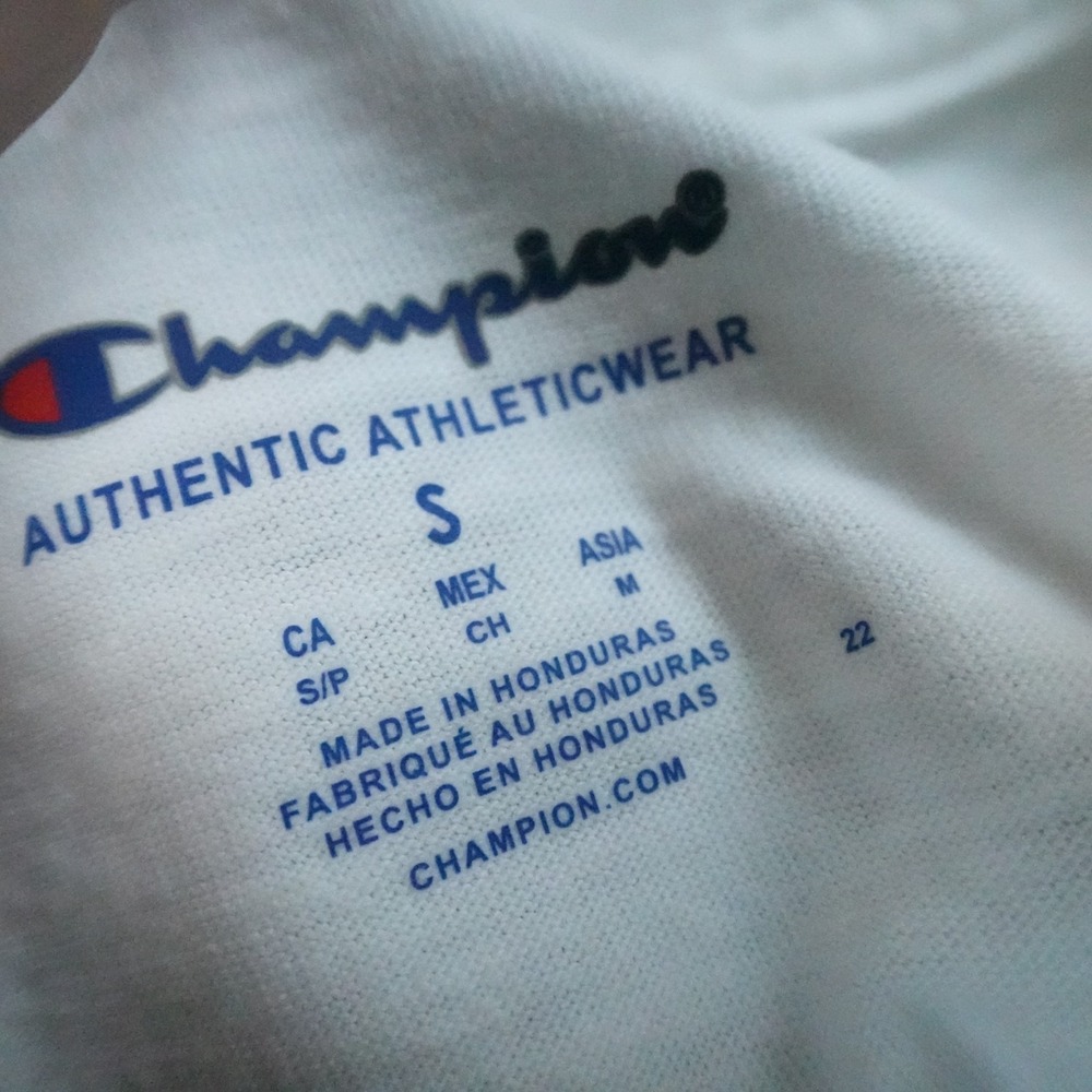 NEW Champion Shirt Mens S White Graphic Logo Short Sleeve T-shirt Tee Casual Top - Picture 5 of 10